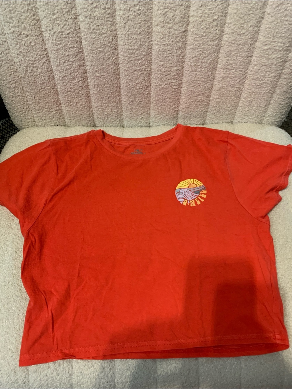 O'Neill Bright Coral Sunset Wave Crop Top